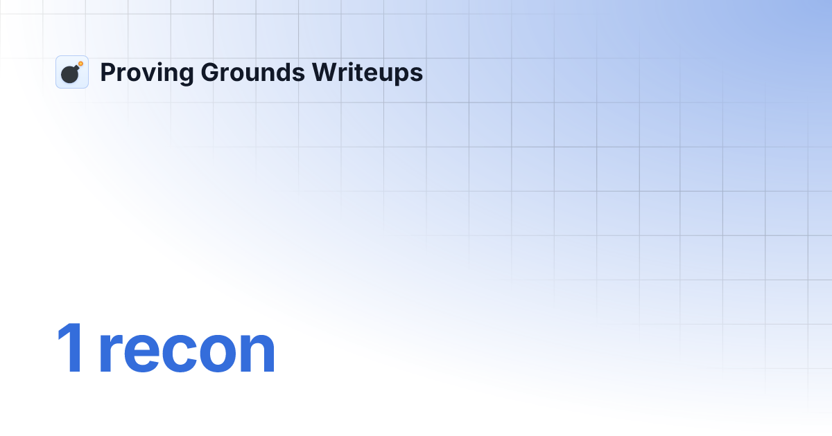 1 recon | Proving Grounds Writeups
